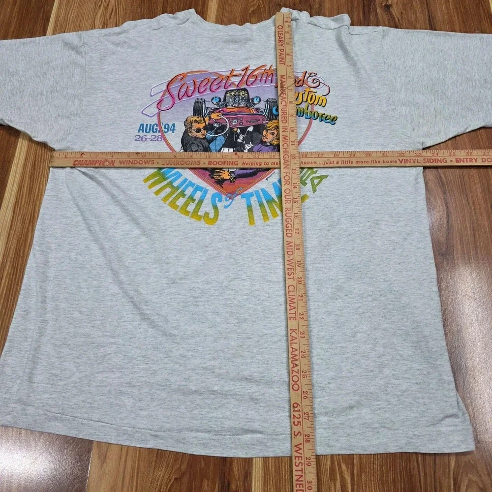 Vintage Wheels Of Time Sweet 16th Shirt Mens XL Gray Fruit Of The Loom 1994 90s